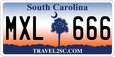 SC license plate MXL666