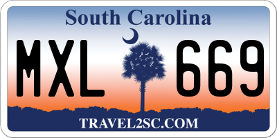 SC license plate MXL669