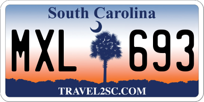 SC license plate MXL693