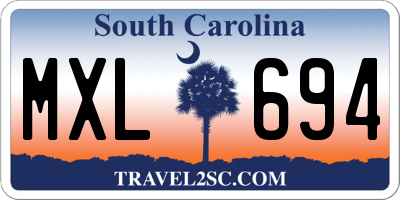 SC license plate MXL694