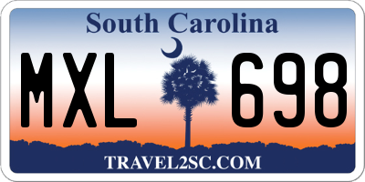 SC license plate MXL698