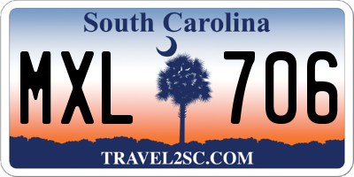 SC license plate MXL706