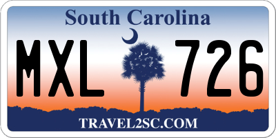 SC license plate MXL726