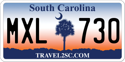 SC license plate MXL730