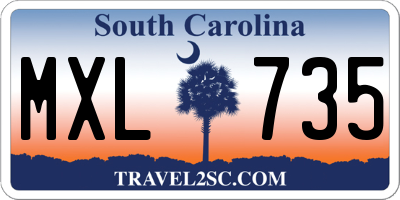SC license plate MXL735