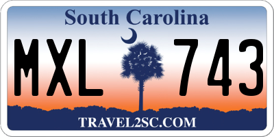 SC license plate MXL743