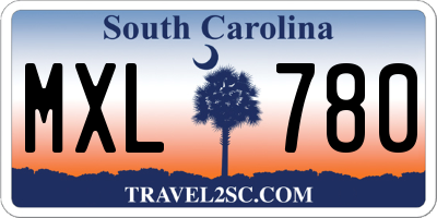 SC license plate MXL780