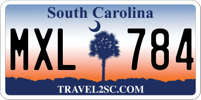 SC license plate MXL784
