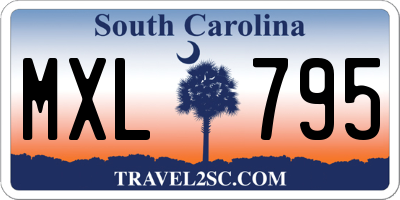 SC license plate MXL795