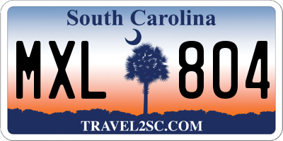 SC license plate MXL804