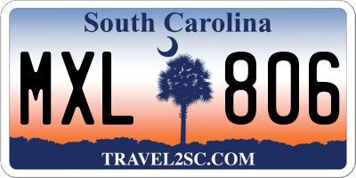 SC license plate MXL806