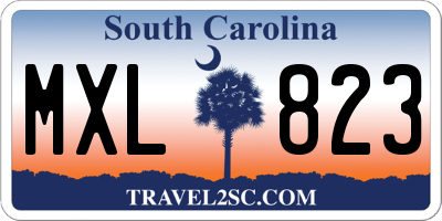 SC license plate MXL823