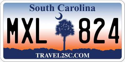 SC license plate MXL824