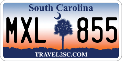 SC license plate MXL855