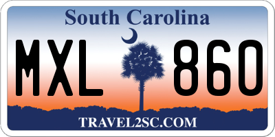 SC license plate MXL860