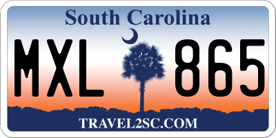 SC license plate MXL865