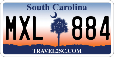 SC license plate MXL884