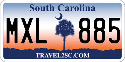 SC license plate MXL885