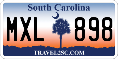SC license plate MXL898