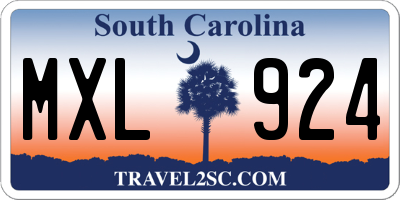 SC license plate MXL924