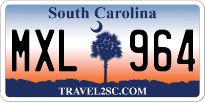 SC license plate MXL964