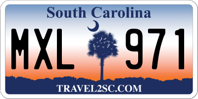 SC license plate MXL971