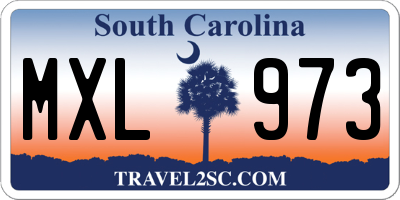 SC license plate MXL973