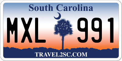 SC license plate MXL991