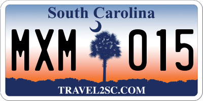 SC license plate MXM015