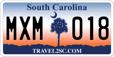 SC license plate MXM018
