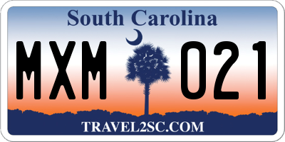 SC license plate MXM021