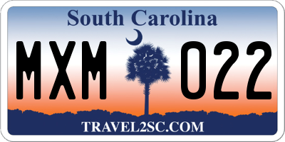 SC license plate MXM022
