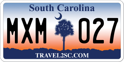SC license plate MXM027
