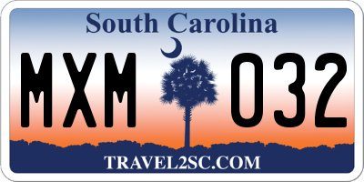 SC license plate MXM032