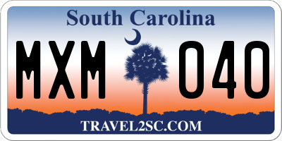 SC license plate MXM040