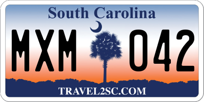 SC license plate MXM042