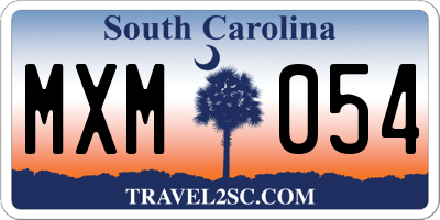 SC license plate MXM054
