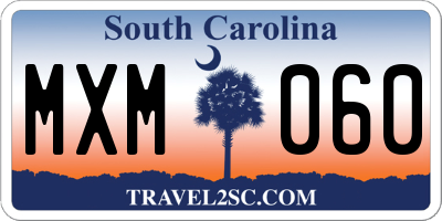SC license plate MXM060