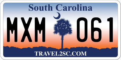 SC license plate MXM061
