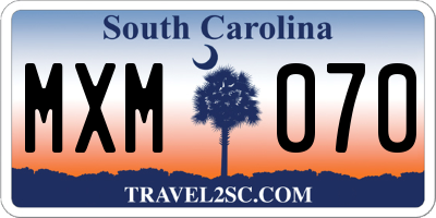 SC license plate MXM070