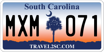 SC license plate MXM071