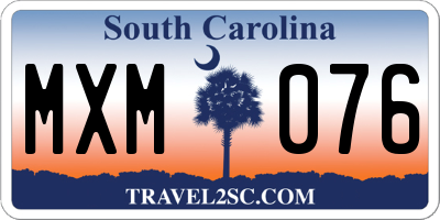 SC license plate MXM076