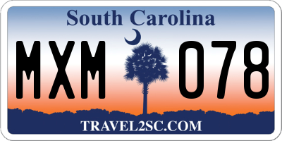 SC license plate MXM078