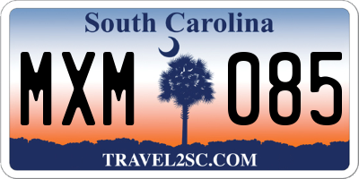 SC license plate MXM085