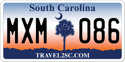 SC license plate MXM086
