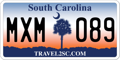 SC license plate MXM089