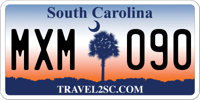 SC license plate MXM090