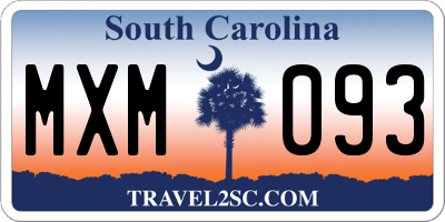 SC license plate MXM093