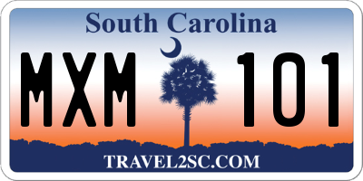 SC license plate MXM101