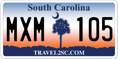 SC license plate MXM105